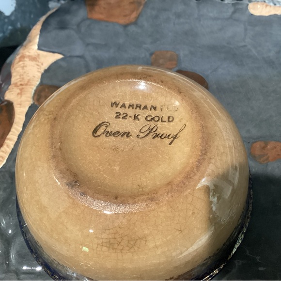 Vintage - 22-K GOLD Etching - Ceramic Crafted - Oven Proof - Rustic - Rare - Picture 5 of 13